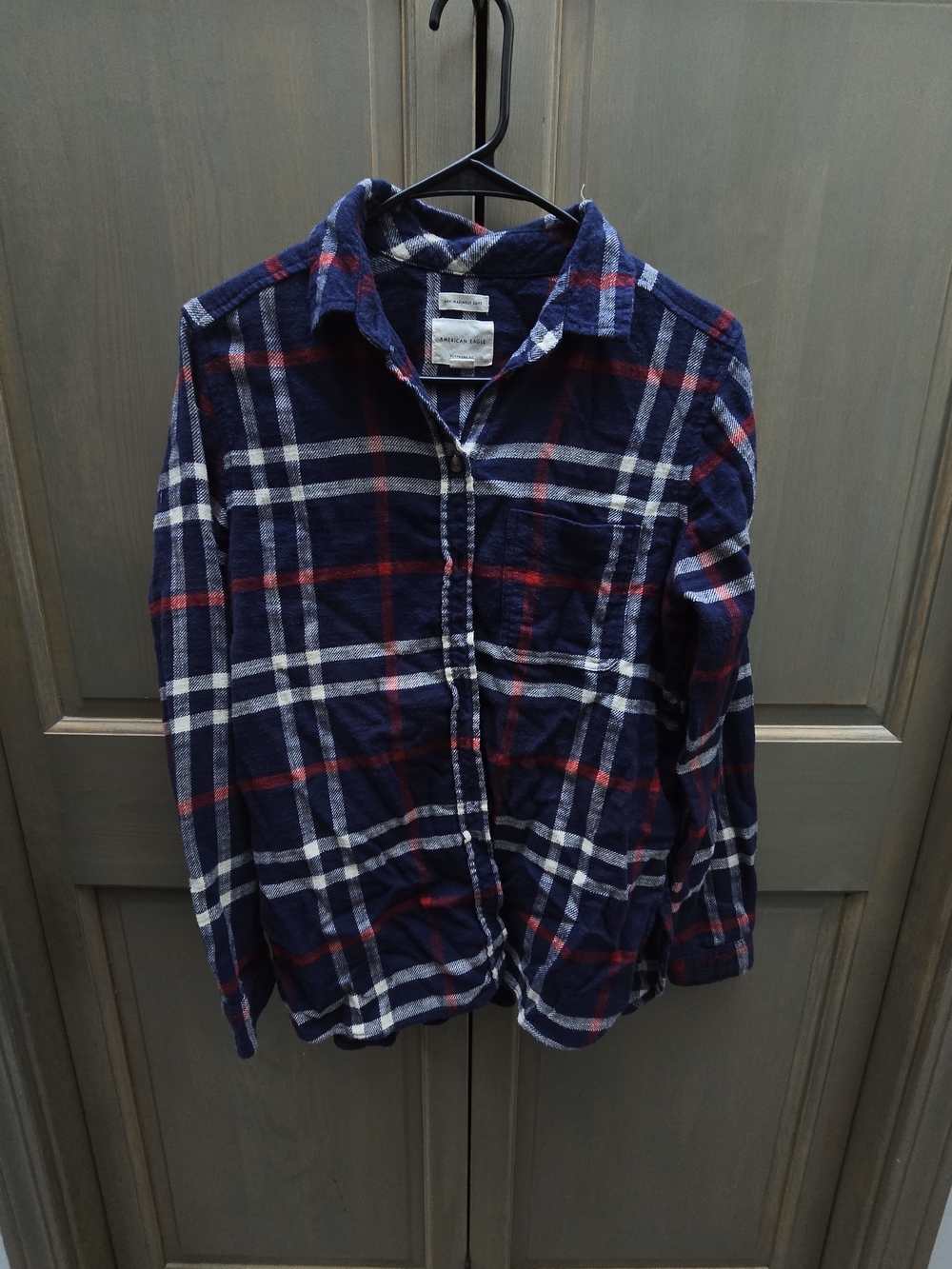 Flannel with Red & White Stripes